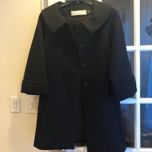 Charles Nolan sz6-8 black wool angora blend coat